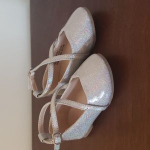 Toddler girls holographic glitter dress shoes